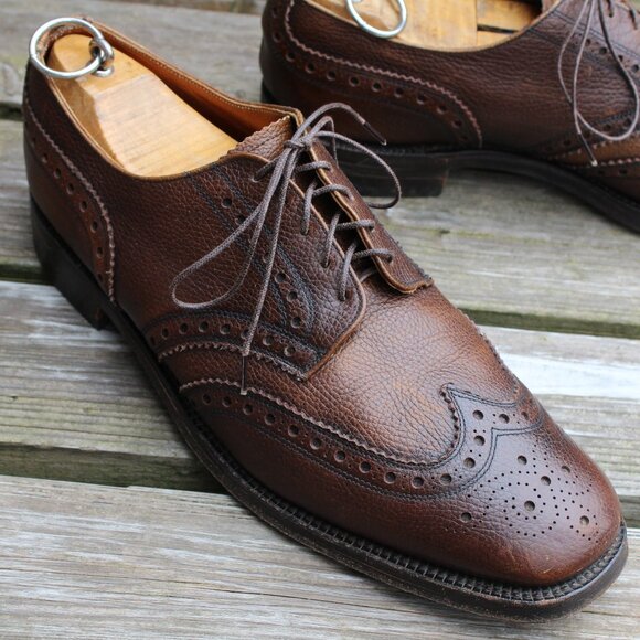 Vintage 70s Eaton's Exotic Oxhide Wingtips, Made in England, US Men's 10.5 E - Picture 2 of 12